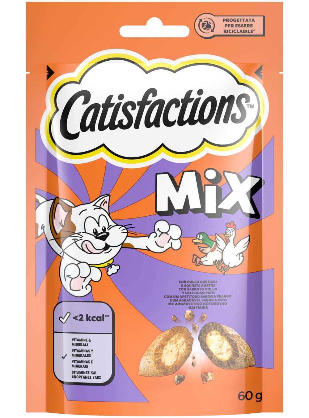 Premios para gatos · Catisfactions - Pollo-Pato - Adultos (60 g)