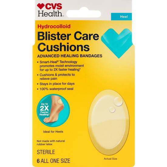 CVS Health Advanced Healing Blister Care Cushions Hydrocolloid Bandages, 6 CT