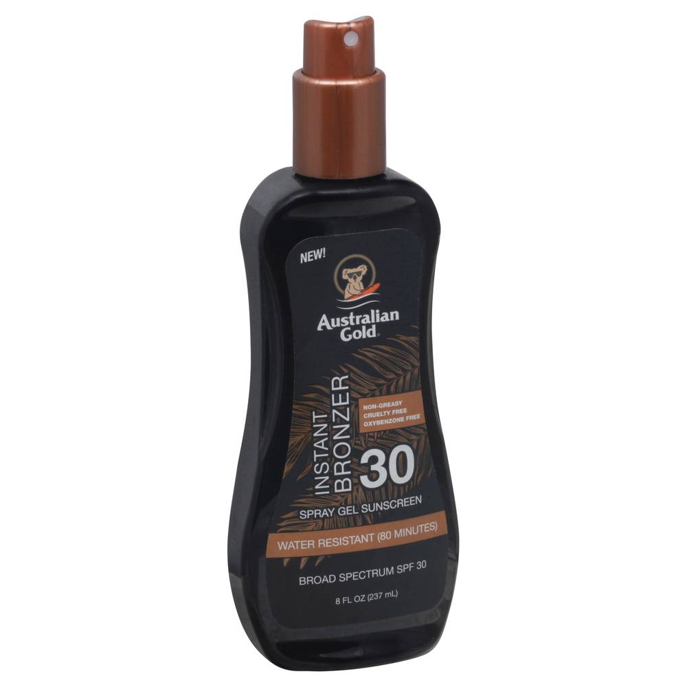 Australian Gold Instant Bronzer Broad Spectrum Spf 30 Sunscreen Spray