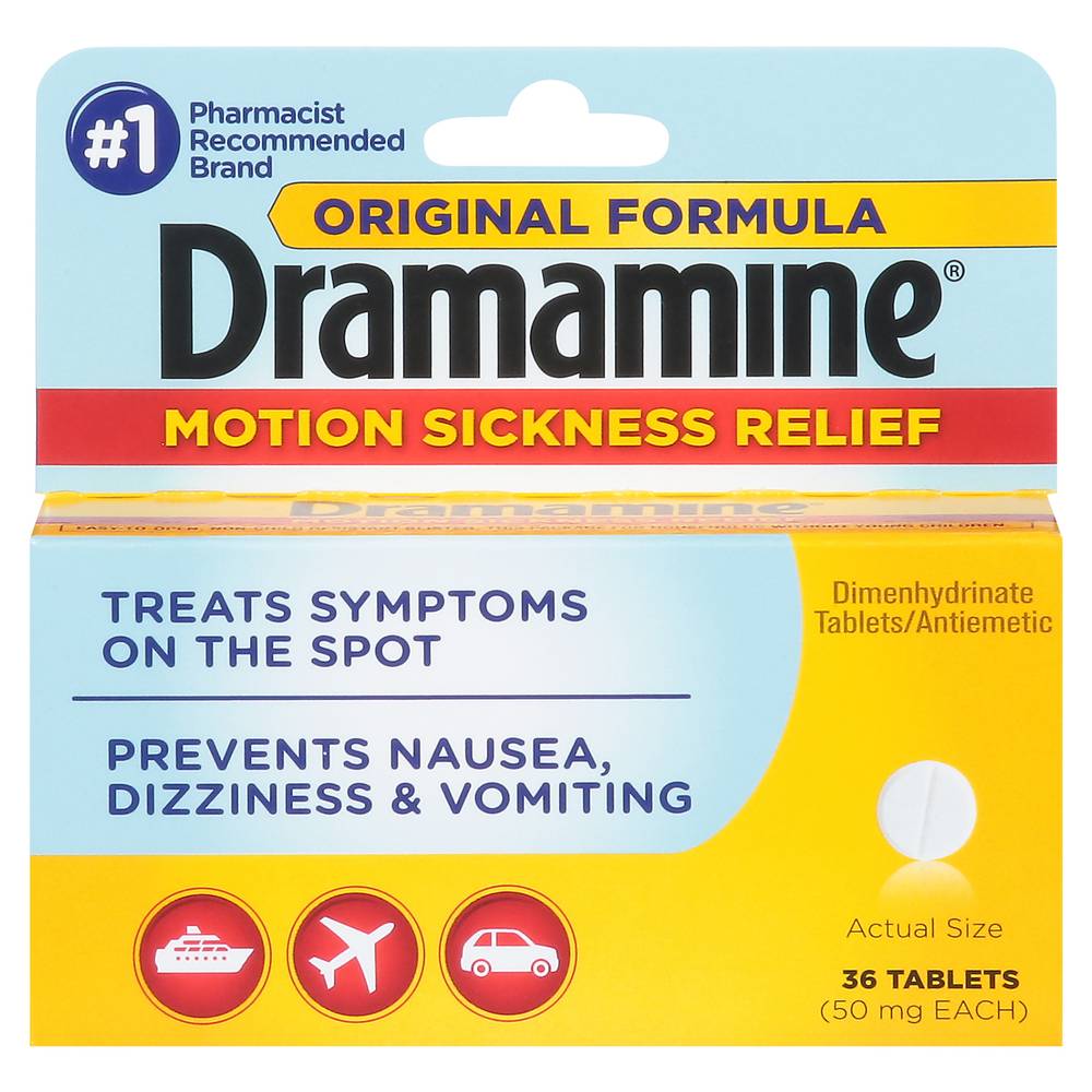 Dramamine Motion Sickness Relief Tablets (36 ct)