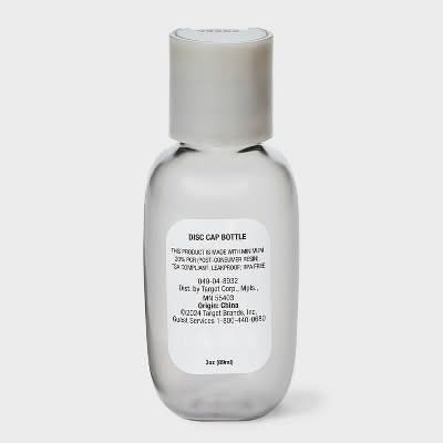Disc Top Bottle - 3oz - Clear - Dealworthy™: Travel Toiletry Container, Solid Pattern, TSA Compliant