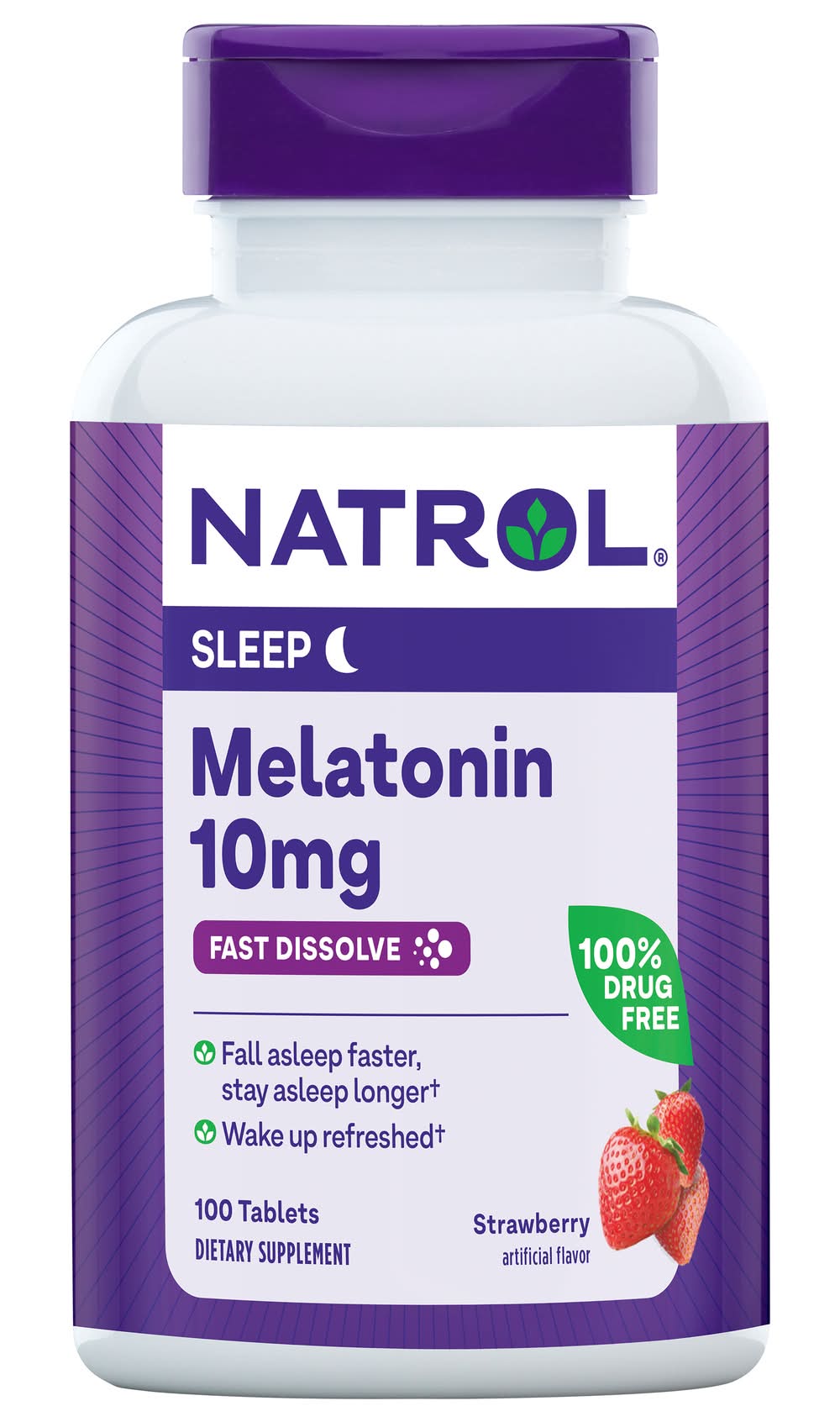 Natrol Value Size Tablets 10 mg Maximum Strength Sleep Strawberry Flavor Melatonin