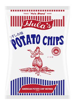 357859：フラ印 アメリカンポテトチップ うす塩味 160G / Hula’s Potato Chips Usu-Shio Flavored