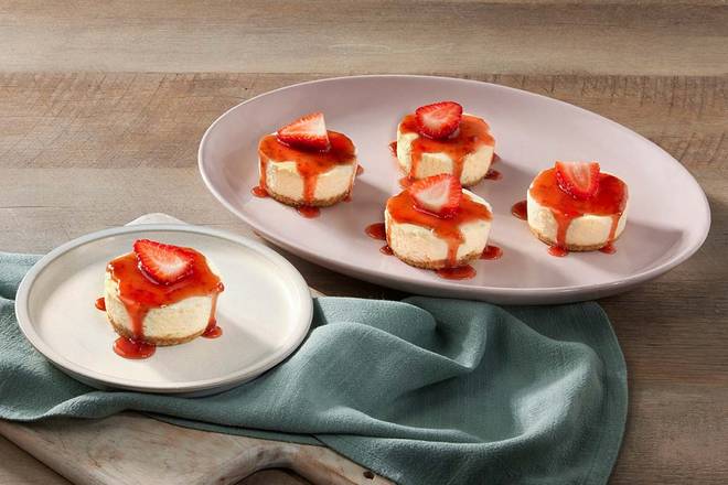 Order Mini Strawberry Cheesecakes food online from Cracker Barrel Old Country Store store, Nashville on bringmethat.com