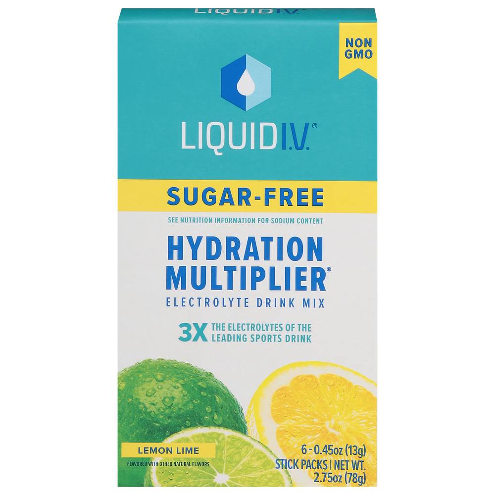 Liquid I.v. Hydration Multiplier Sugar Free Electrolyte Drink Mix (6 ct, 0.45oz) (lemon- lime)