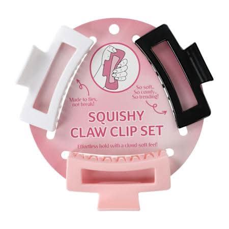Squishy Claw Clip Set 3-Pack Pink