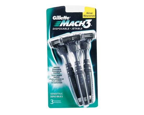 GILLETTE MACH3 DISP RAZORS SENSITIVE SKI 3 PK