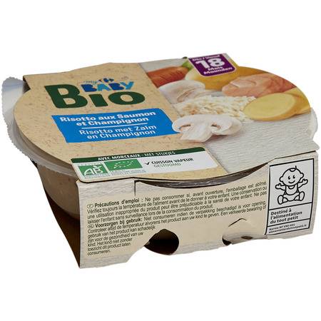 Carrefour - Risotto aux saumon et champignon dès 18 mois bébé bio