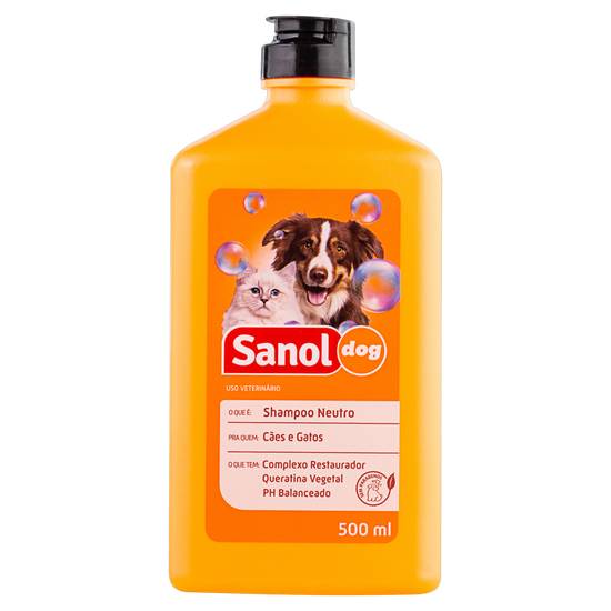 Sanol shampoo neutro para cães e gatos