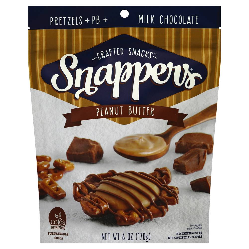 Snappers Pretzels + Peanut Butter + Milk Chocolate (6 oz)