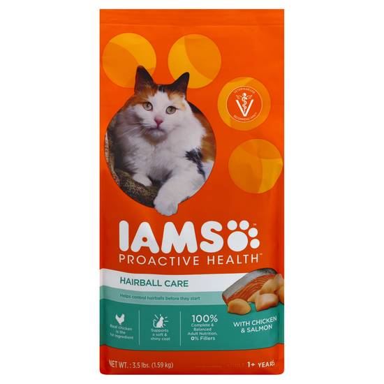 Iams Proactive Health Hairball Care Cat Food With Chicken & Salmon