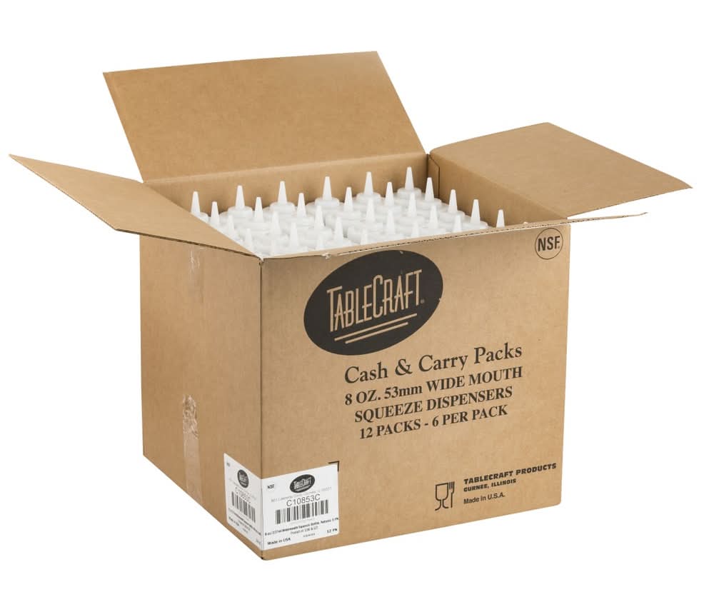 TableCraft Widemouth Squeeze Dispensers 24 oz (6 ct)