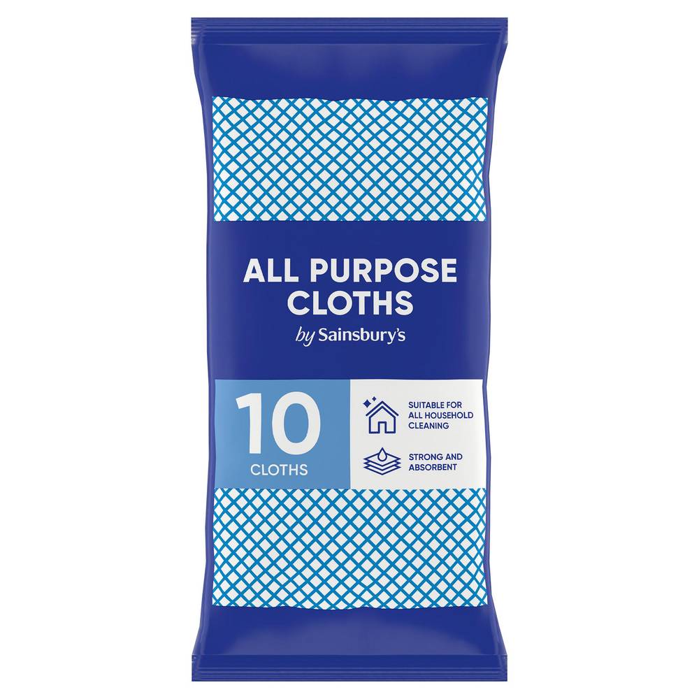 Sainsbury's All Purpose Cloths x10