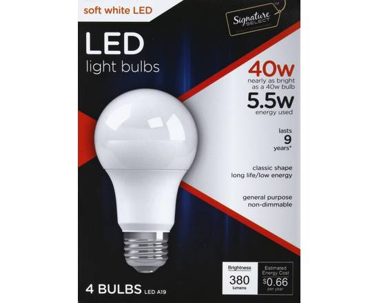 Signature Select · 40W Soft White Led Light Bulbs (4 ct)