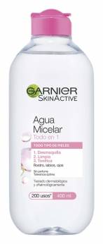 Agua micelar clásica para pieles normales todo en uno Garnier Skin Active 400 ml.