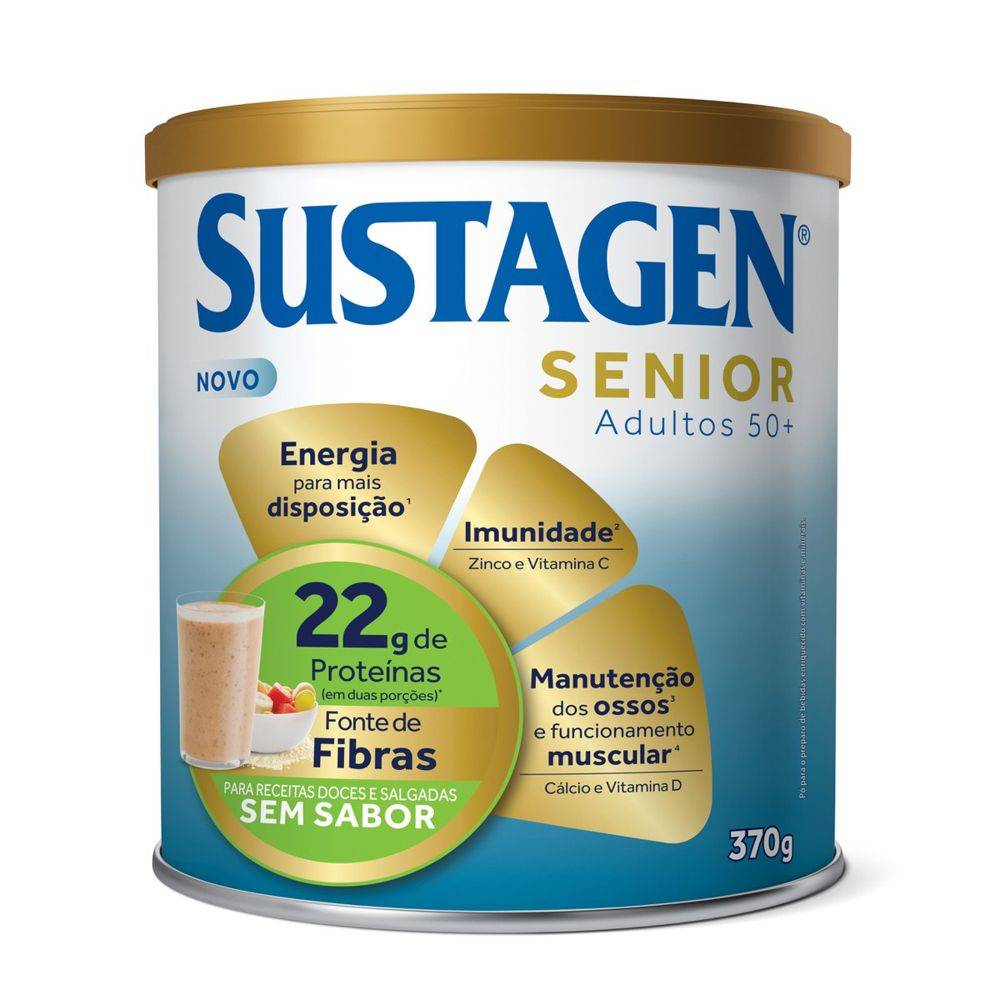 Sustagen composto alimentar senior 50+ sem sabor 22g de proteínas (370 g)