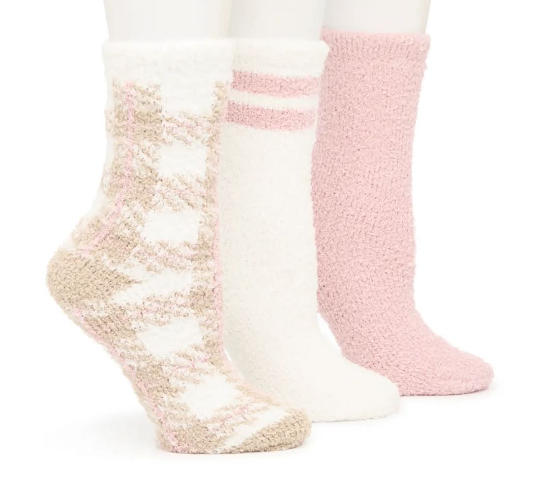 Steve Madden Cozy Lounge Pattern Women's Crew Socks - 3Pk (Multicolor One Size)