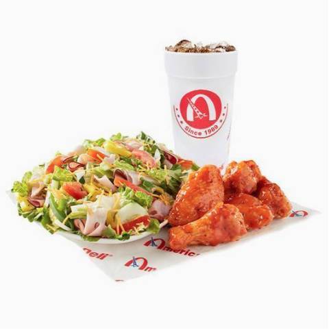 Chef Salad (sm) and 5pc Wings Combo
