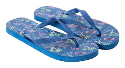 Young Mens Printed Flip Flops Large Palm