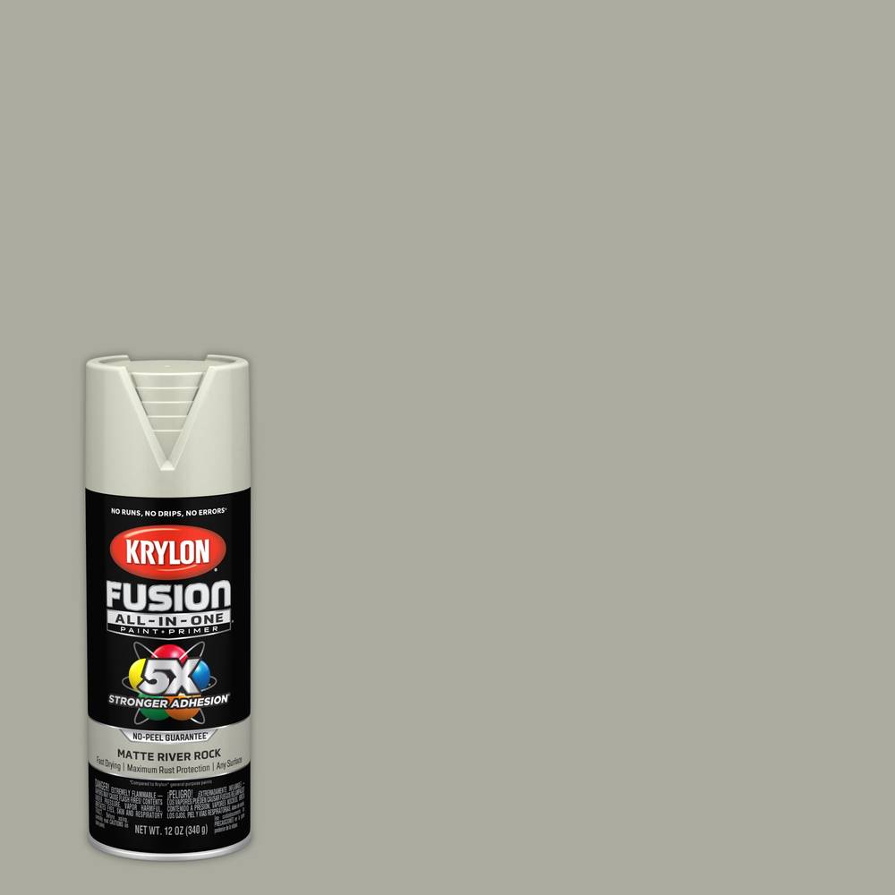 Krylon Fusion All-In-One Matte River Rock Spray Paint and Primer In One (NET WT. 12-oz) | K02794007