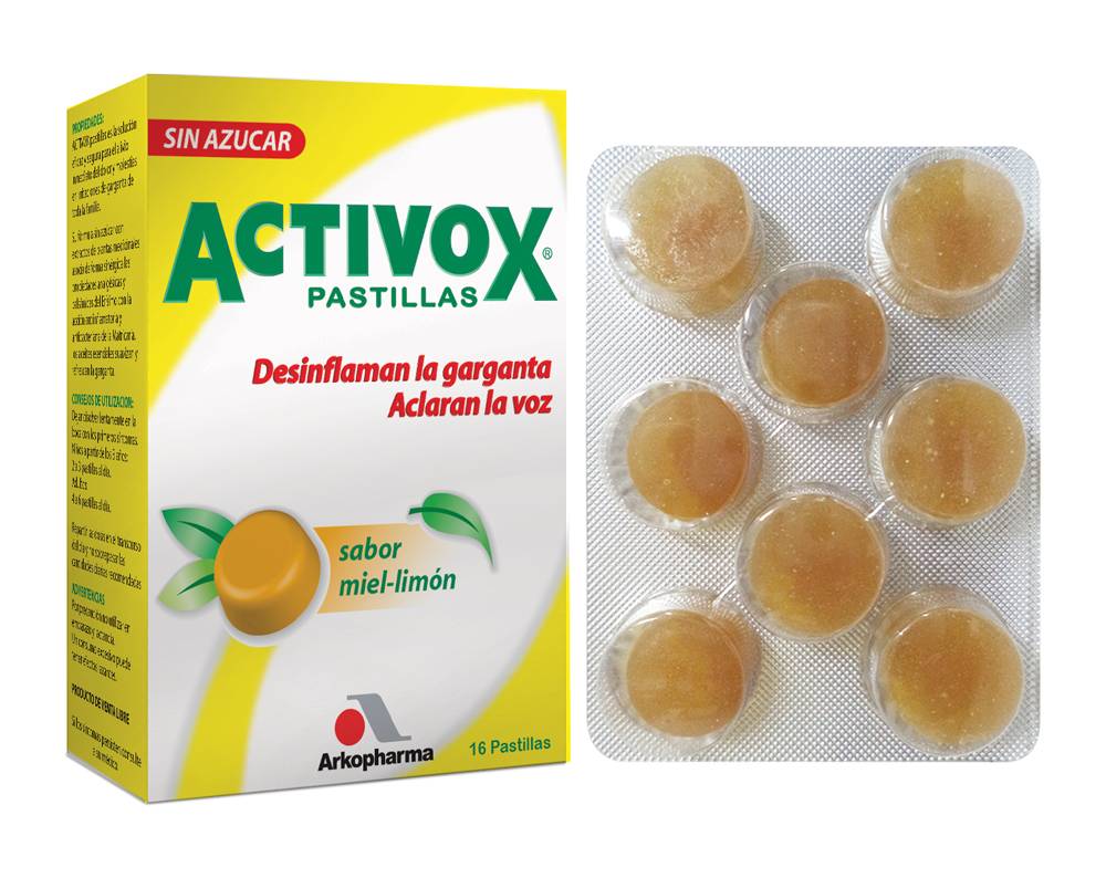 ACTIVOX TAB MIEL-LIMON CAJ *16
