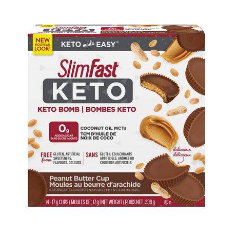 SlimFast Keto Bomb Snacks, Peanut Butter (238 g)