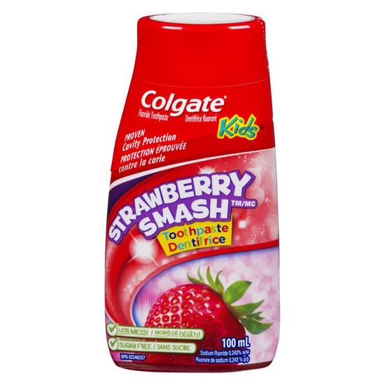 Colgate 2-in-1 dentifrice et rince-bouche 2 en 1 pour enfants (100 ml, fraise) - strawberry toothpaste & mouthwash (100 ml)