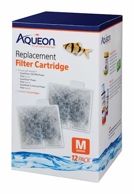 Aqueon Replacement Filter Cartridges, Medium, Pack of 12