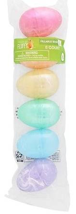Happy Go Fluffy Fillable Eggs, Assorted (6 ct)