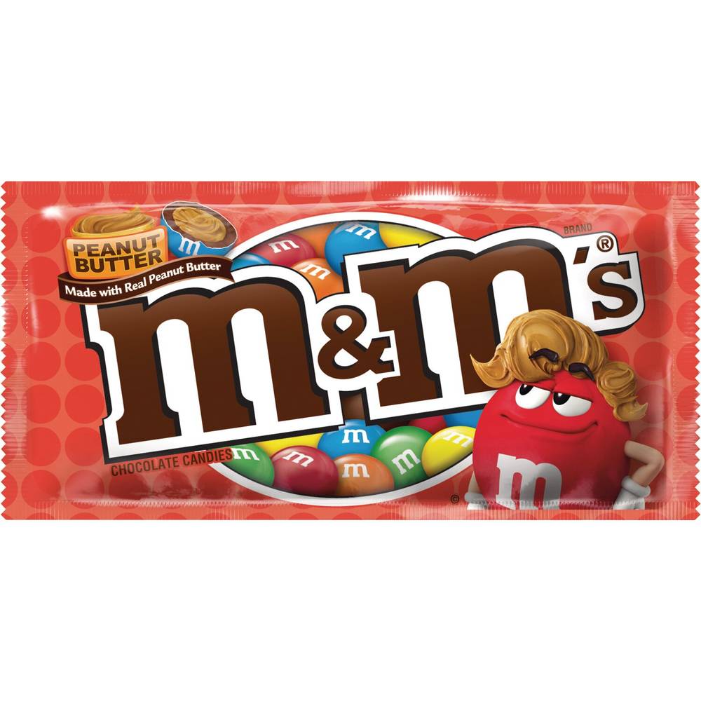 M&M's Peanut Butter Chocolate Candy Singles Size, 1.63 oz