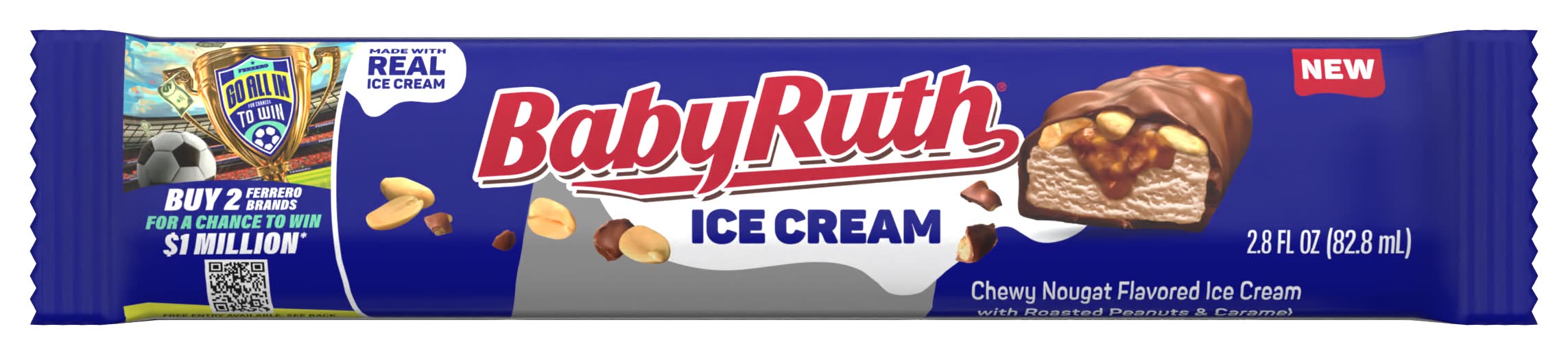Baby Ruth Ice Cream Bars, Chewy Nougat (2.8 fl oz)