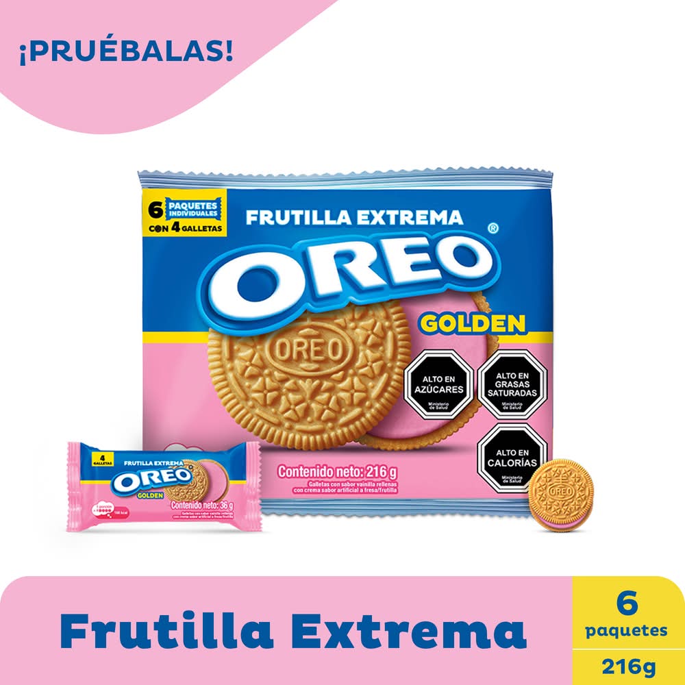 Oreo · Golden galletas - Vainilla-Fresa (6 x 4 un)