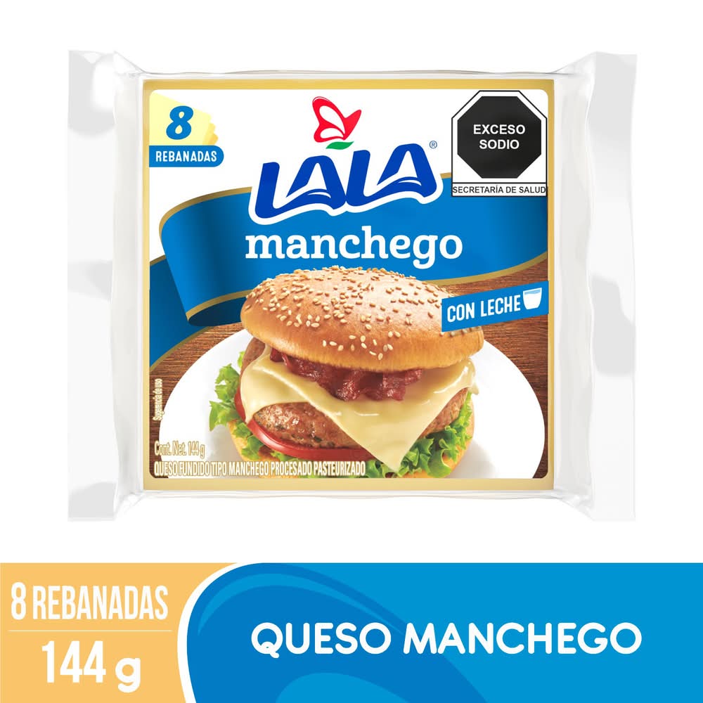 Lala · Queso manchego tipo americano en rebanadas (8 un)
