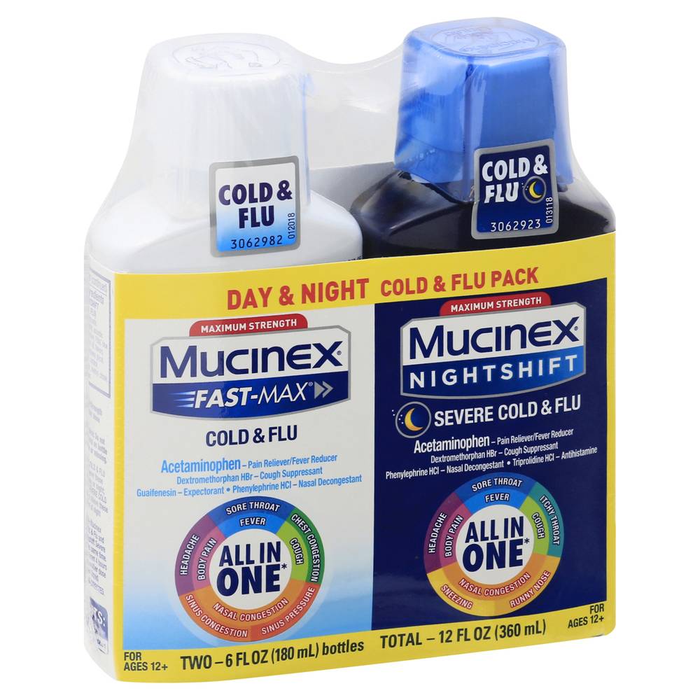 Mucinex Fast-Max Day & Night Cold & Flu pack (2 ct, 6 fl oz)