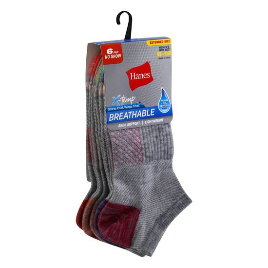 Hanes X-Temp Extended Size Women's Breathable Socks (6 ct)