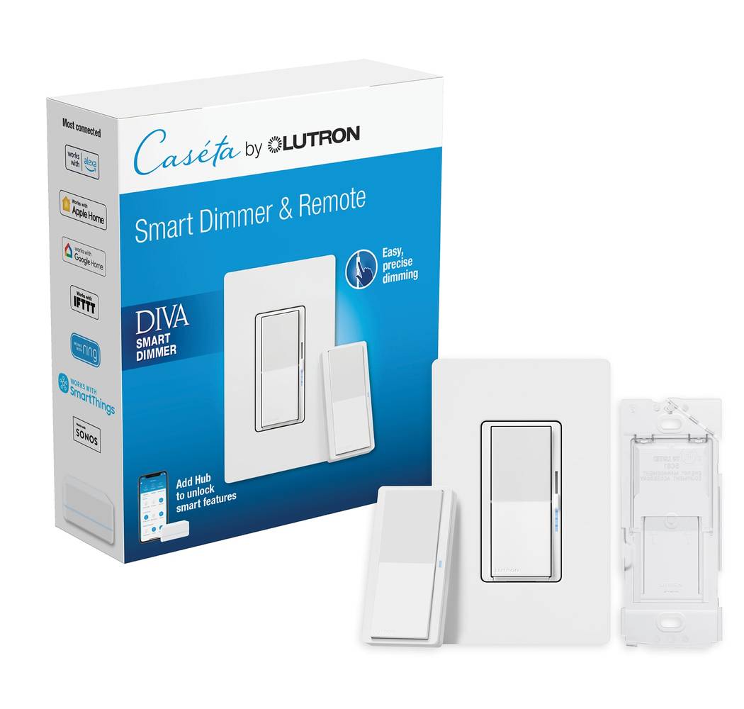 Lutron Caseta Smart Lighting Diva Smart Dimmer Switch, White