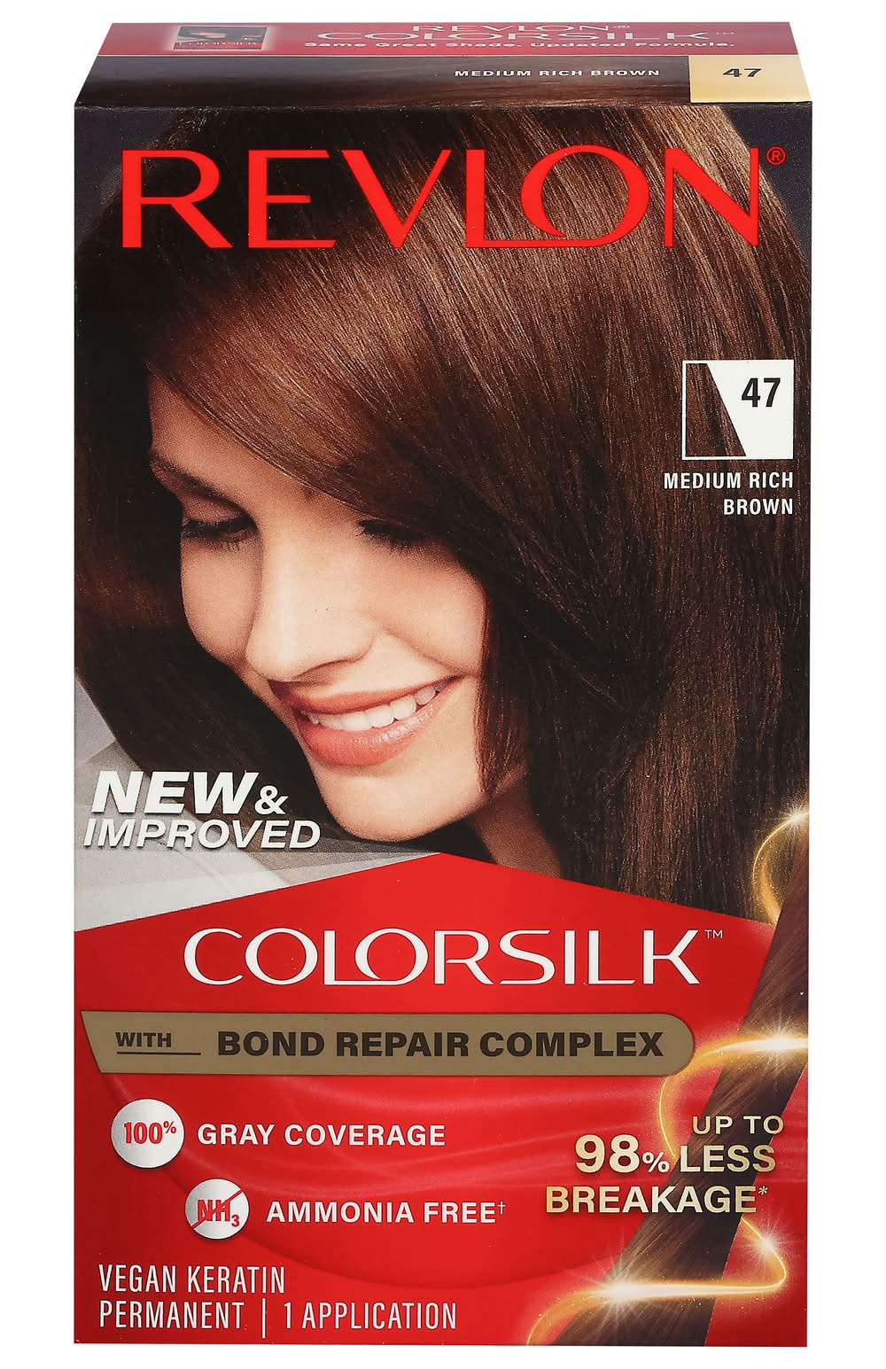 Revlon Colorsilk Beautiful Color, 47 Medium Rich Brown (8 oz)