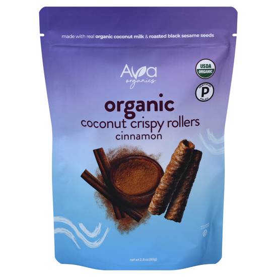 Ava Organics Coconut Crispy Rollers (cinnamon-coconut)