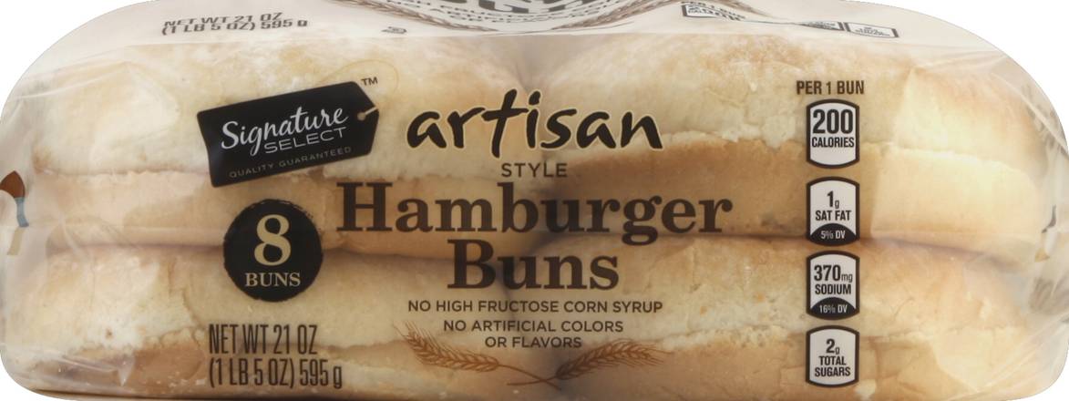 Signature Select Artisan Style Hamburger Buns (8 x 2.6 oz)