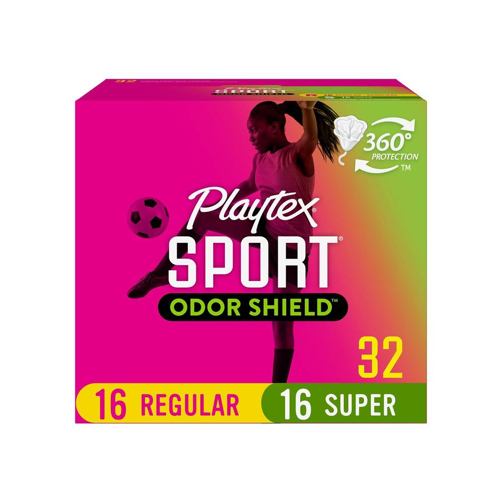 Playtex Sport Tampons, Multi-Pack Fresh Scent, Regular And Super, 32 Ct