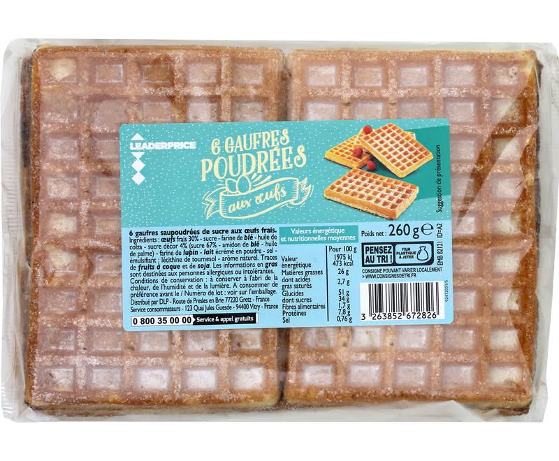 Leader price gaufres poudrées