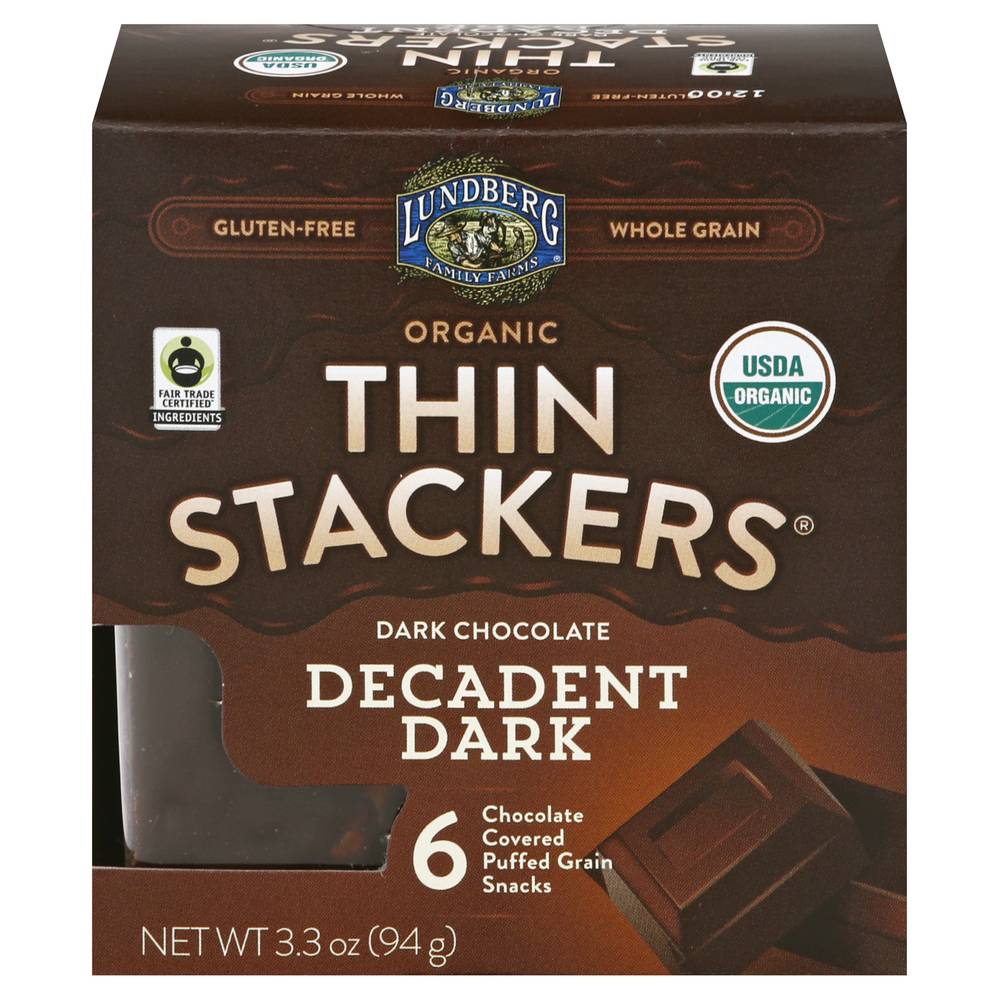 Lundberg Thin Stackers Dark Chocolate (6 ct)