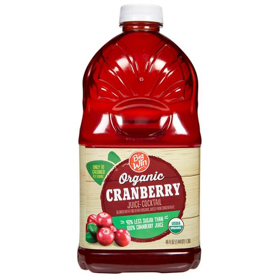 Order Big Win Organic Cranberry Juice Cocktail (46 oz) food online from Rite Aid store, Shawnee on bringmethat.com