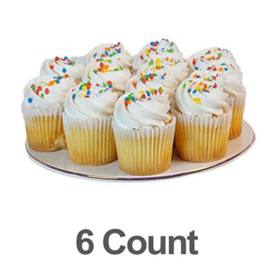 Bakery Cupcake White With Butter Cream 6 Count - Each