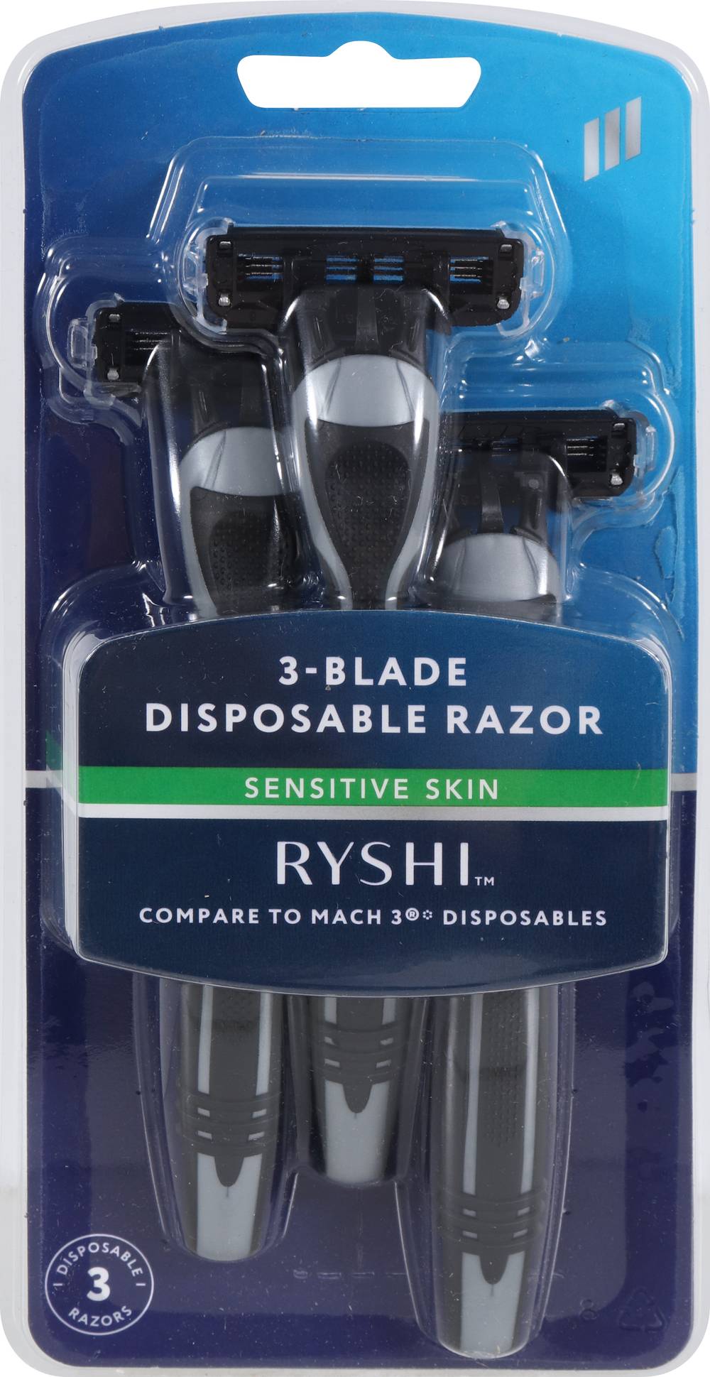 Ryshi 3-Blade Disposable Razor, Male (3 ct)