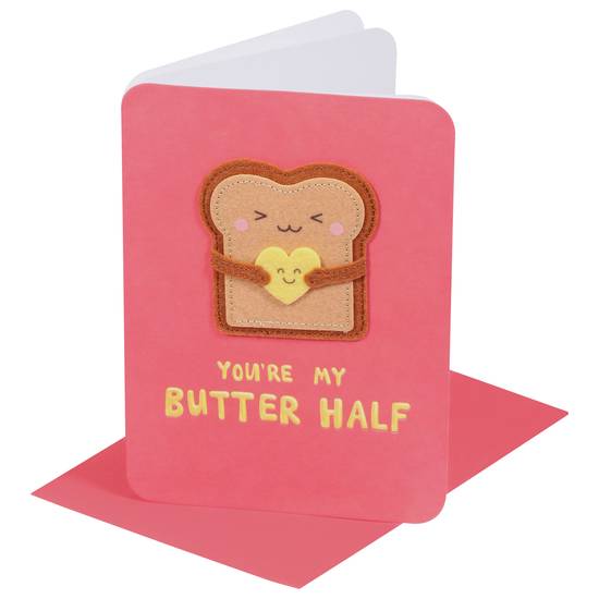 Papyrus Butter Half Valentine Card (pink)