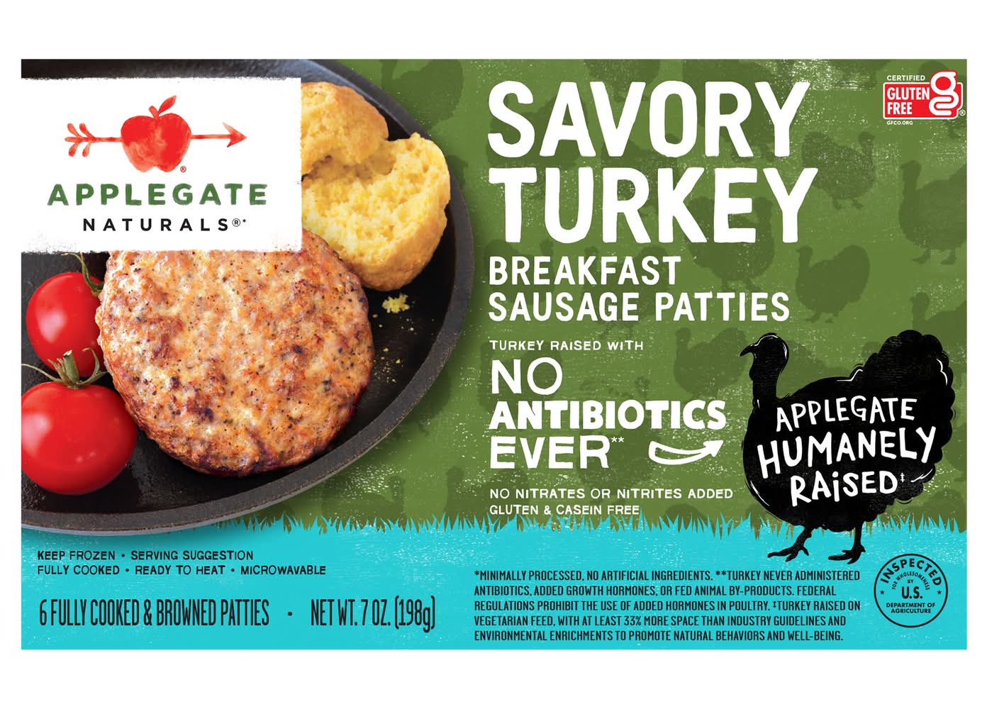 Applegate Savory Turkey Breakfast Sausage Patties (7 oz)