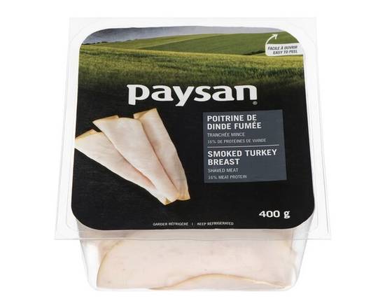 Paysan · Fumée tranché mince (400 g) - Smoked turkey breast (400 g)
