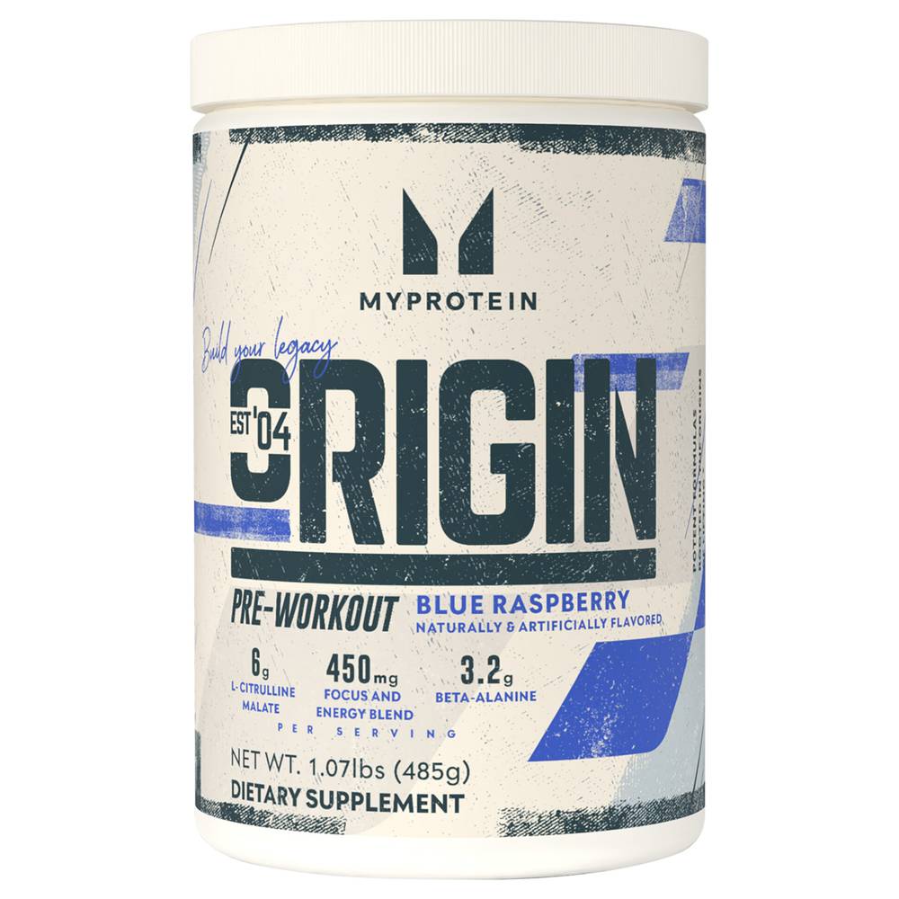 Myprotein Origin Pre Workout Blend, Blue-Raspberry (1.07 lbs)