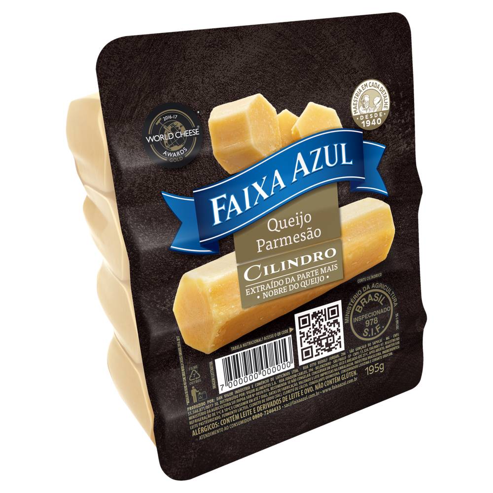 Faixa azul queijo parmesão cilindro (195 g)